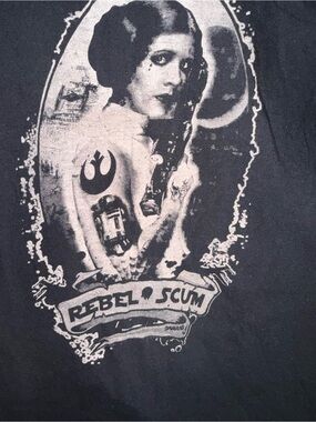 Rebel Scum Graphic Tee - Black with Cream Print